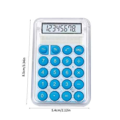 Mechanical Calculator with 12-Digit LCD and Large Round 2