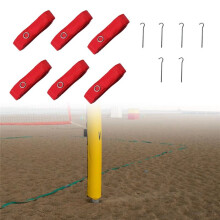 6pcs Beach Volleyball Lines Equipment Portable Red Lines Marking Court for Sand Training Beach Outdoor Sports