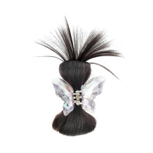 Extensión de cabello sintético liso con clip para moño