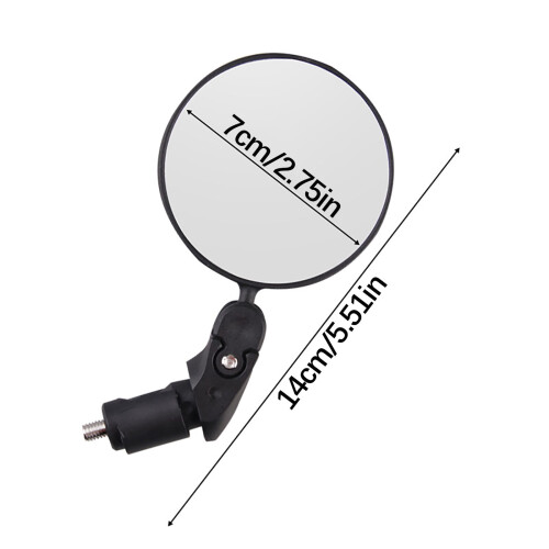 Aluminum Bar End Bike Mirror Adjustable Round HD 1pc 2