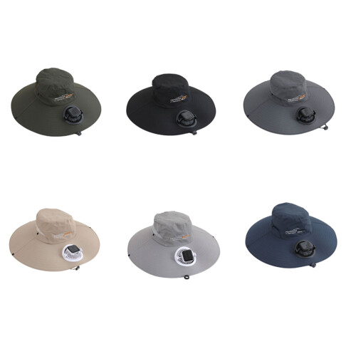 Multipurpose Solar Charging Sun Hat With Cooling Fan-Dark Grey 1