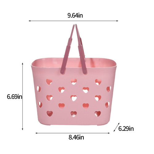 Portable Shower Caddy Plastic Storage Basket with Handle 2
