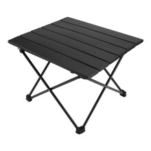 Utomhus Camping Hopfällbart Bord Fest Picknick Grill Hopfällbart Skrivbord Hög Styrka Ultralätt Aluminium Bärbart Bord Svart