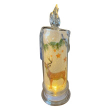 Lángmentes LED gyertya Mikulás mintával - 1 db-os csomag