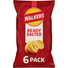Walkers Ready Salted Multipack Crisps 6x25g