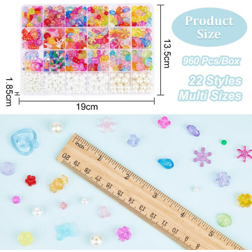 Acrylperlen-Schmuckset, 24 Stile, 945 Teile 2