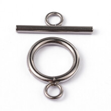 Fecho de argola em aço inoxidável 304, 19 x 14 x 2 mm