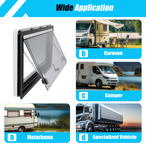 900*500mm RV window caravan ventilation extrapolated aluminum 1