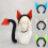 Plush Devil Horn Headbands with Heart Tail 2Pcs Devil-Green set 10