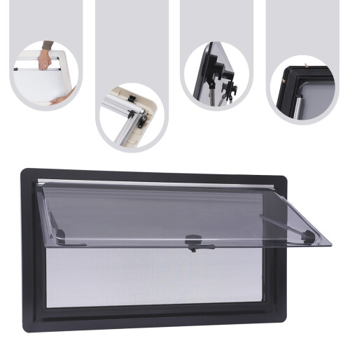 900*500mm RV window caravan ventilation extrapolated aluminum