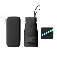 Umbrella Women Anti-UV Sunshade Umbrella 12-Ribs Travel Sun Umbrella for Purse Black