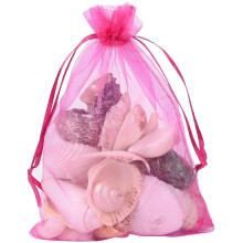 Sachets à cordon en organza violet/rouge 12,7 x 17,8 cm (5 x 7 pouces) - 100 pièces