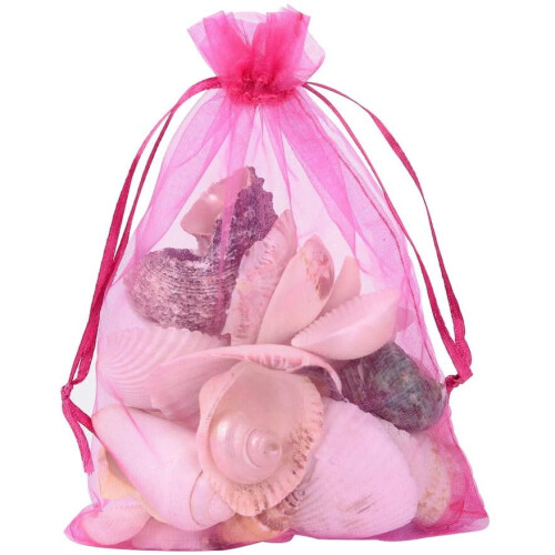 VioletRed organza drawstring bags5x7inch100pcs
