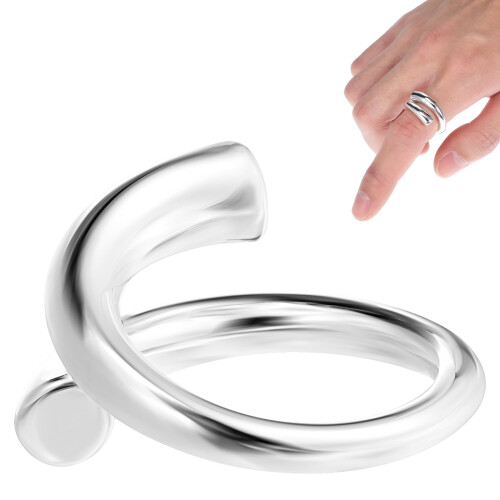 Enkel sirkel dråpeformet ring for kvinner med tommelfinger