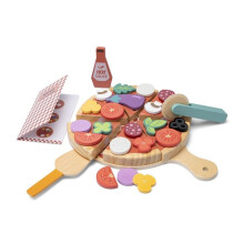 Dinette - NEW CLASSIC TOYS - Wooden pizza set - 32 pieces - FSC wood - Beige