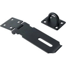 Candado de acero inoxidable negro mate de 4 pulgadas con cierre de pestillo y tornillos para puertas, muebles, armarios, cajones, alacenas y jardines.