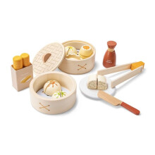 Dinette - NOVOS BRINQUEDOS CLÁSSICOS - Conjunto de Dim Sum em madeira - Madeira - 15 peças - A partir de 3 anos