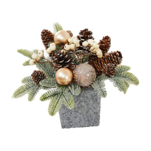Mini juletre med lys 25 cm firkantet base 2