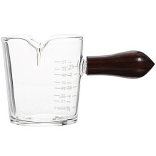 Tasses à lait en verre avec anse en bois (lot de 2)