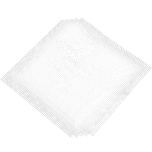 Stickset, transparente Netzleinwand, 5 Stück, weiß