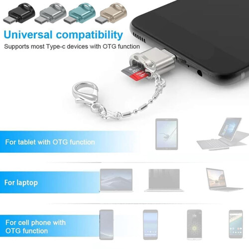 Lector de tarjetas de memoria USB tipo C para tarjetas USB/TF/Micro SD 2