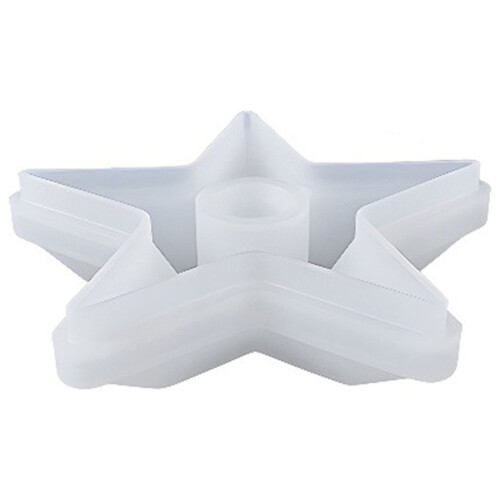Molde para velas de resina epoxi, estrella pentagonal, hexagonal circular