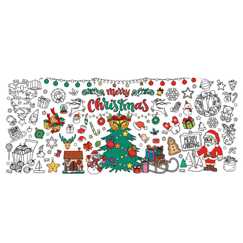 Toalha de mesa para colorir de Natal para crianças, 76 x 183 cm (30 x 72 polegadas) 1