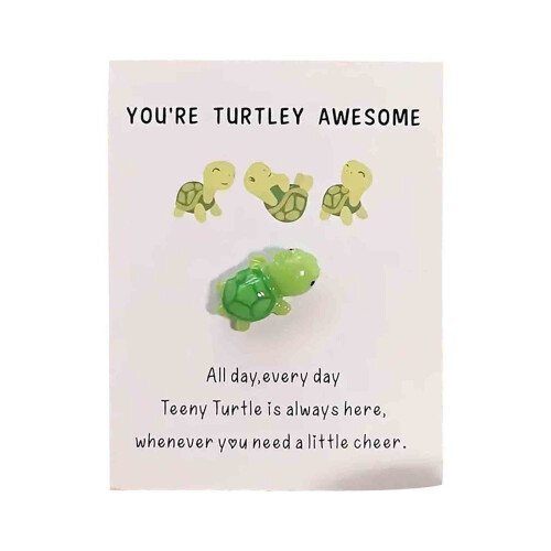 Handmade turtle emotional support card with ornament 1