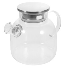 Théière en verre transparent pour plaque de cuisson avec effet fleuri