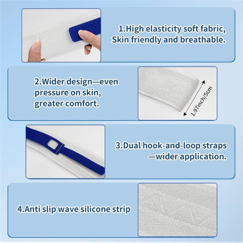3 Pack 23.6" X 2" Foley Catheter Leg Strap, Features A Dual-Hook Loop Fastener Design for A More Secure Hold 1
