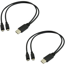 Καλώδιο φόρτισης Micro USB διπλού διαιρέτη προσαρμογέα 1 μέτρου