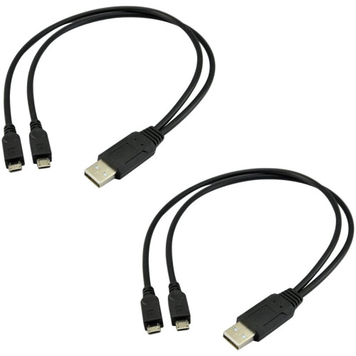 Καλώδιο φόρτισης Micro USB διπλού διαιρέτη προσαρμογέα 1 μέτρου