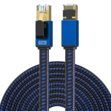 Ethernetový kábel Cat8 s nylonovým opletením, 10 stôp, 26 AWG, SSTP