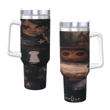 Coraline Isolierbecher 40 oz mit Griff und Strohhalmdeckel