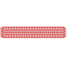 Valentijnsdag tafelloper met rode hartjes en kant, 33 x 183 cm