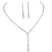 YUEHAO zilveren bruidssieradenset met strass-steentjes