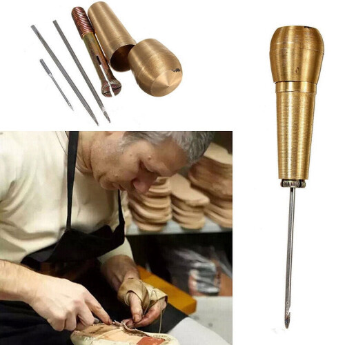 Leather Craft Sewing Repair Kit Copper Handle 4-Piece