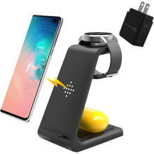 Trådlös laddningsstation för Samsung Qi-enheter 3-i-1