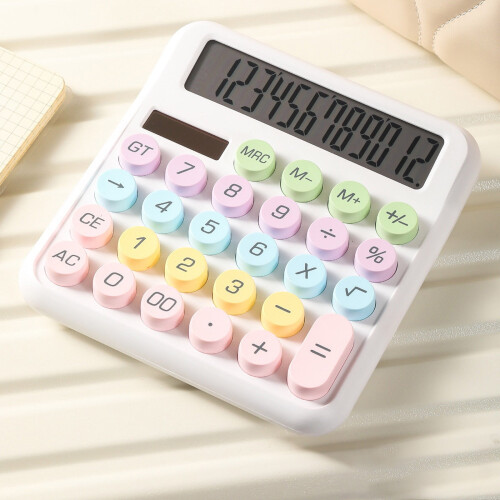 Lksixu Mechanical Calculator 12-Digit Solar Battery Dual 2
