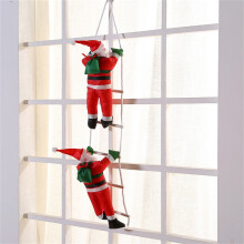 Décoration de Noël représentant le Père Noël grimpant à une échelle de corde