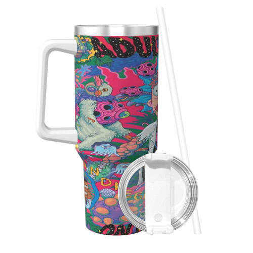 Ποτήρι Rick and Morty 40oz από ανοξείδωτο ατσάλι με λαβή 1