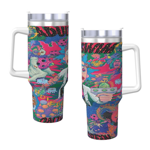 Ποτήρι Rick and Morty 40oz από ανοξείδωτο ατσάλι με λαβή 2