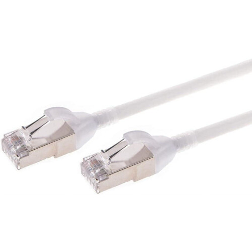 Ethernetový patch kábel Cat6A biely, 4,6 m