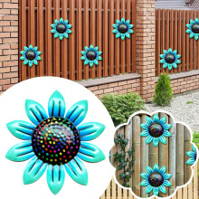 Décoration murale en fer forgé Fleur pour intérieur et extérieur