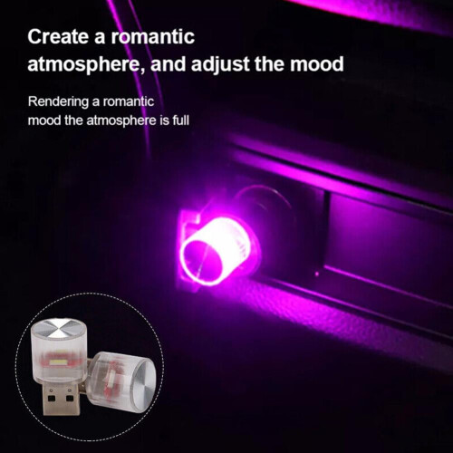USB LED night light for car interior, portable ambient lamp 1
