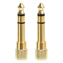 Vergoldeter 6,35-mm-auf-3,5-mm-Stereo-Kopfhöreradapter (2er-Pack)