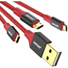 Αναστρέψιμο πλεγμένο καλώδιο micro USB, συσκευασία 3 τεμαχίων