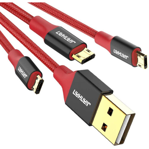 Αναστρέψιμο πλεγμένο καλώδιο micro USB, συσκευασία 3 τεμαχίων