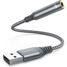 USB-A til 3,5 mm lydadapter stereo-aux-konverter