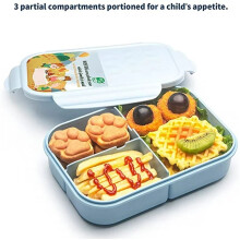 Bento box con divisorio e cucchiaio, blu, 1 pezzo
